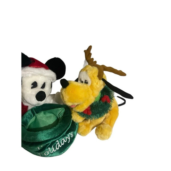 Disneyland Vintage Walt Disney World Mickey & Pluto Happy Holidays Plush RARE - Picture 15 of 16